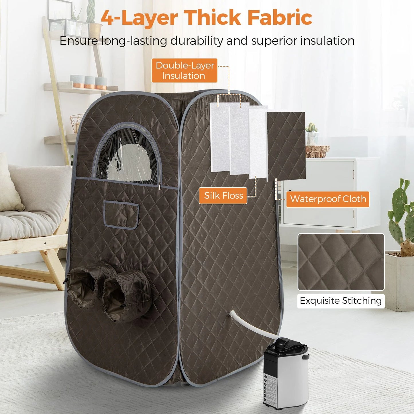 Portable Steam Sauna Tent with 1000W Steam Generator and Chair, 3L Capacity