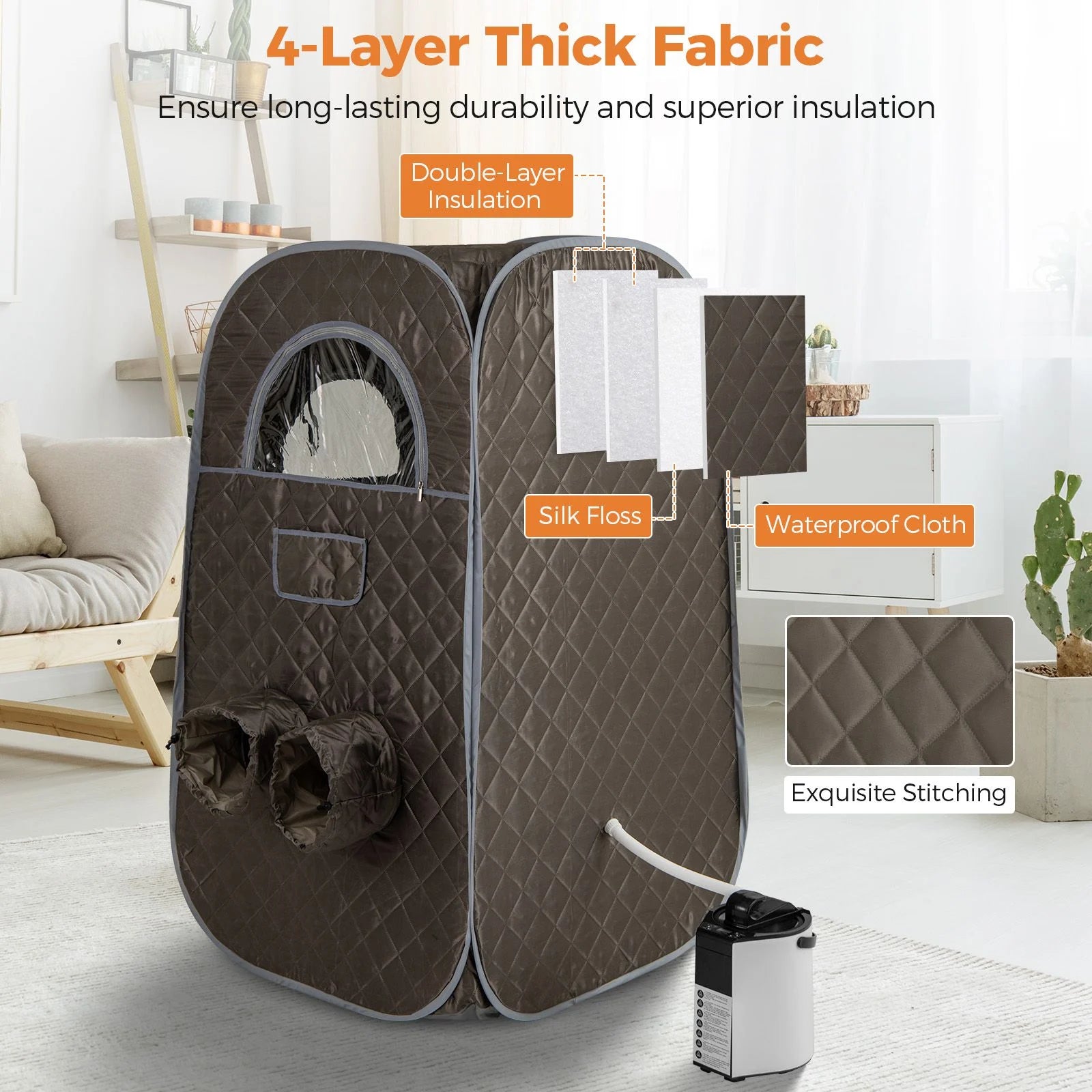 Portable Steam Sauna Tent with 1000W Steam Generator and Chair, 3L Capacity