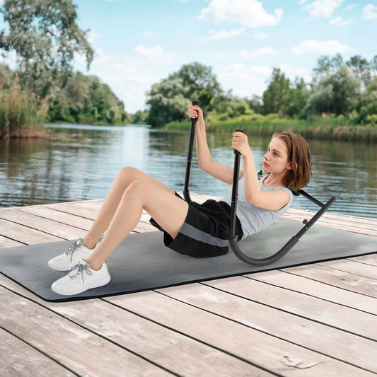 Foldable Ab Trainer with Padded Headrest and Handles for Whole Body Workout