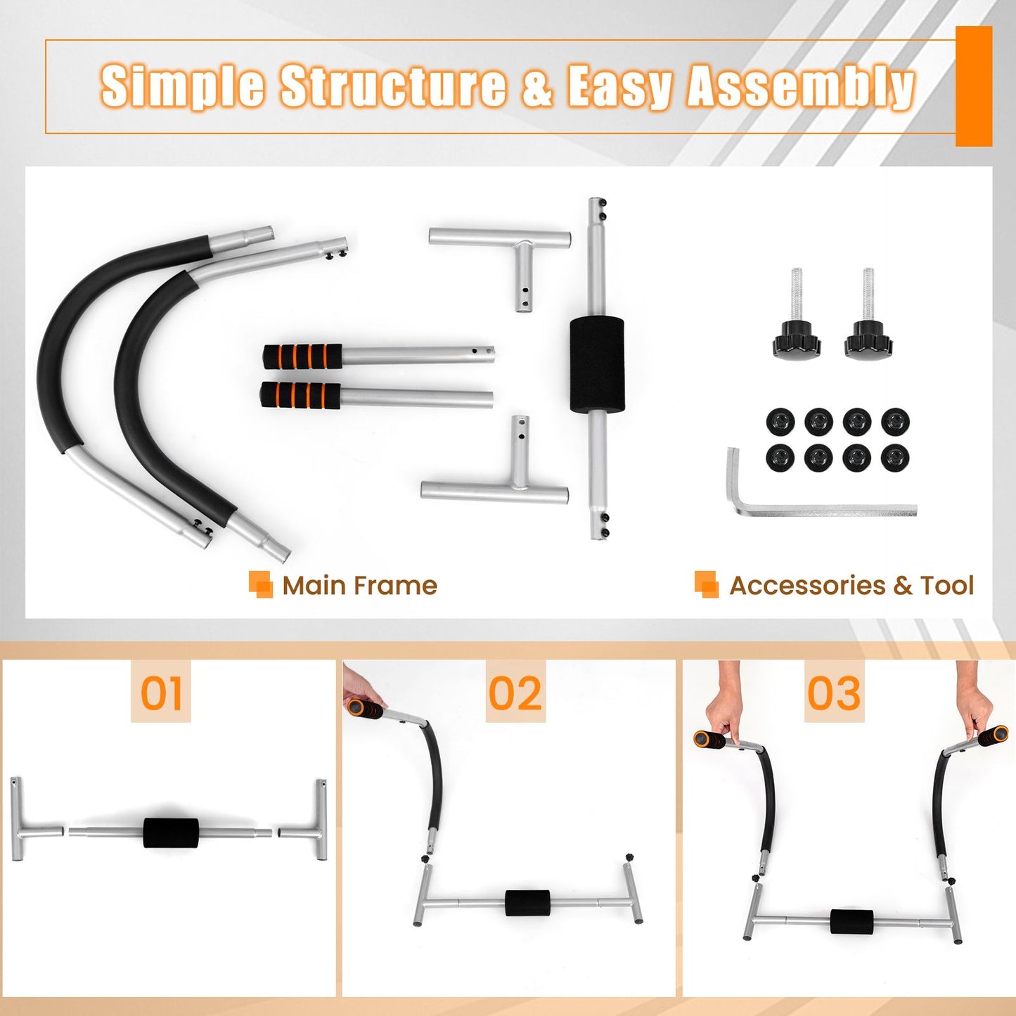 Foldable Ab Trainer with Padded Headrest and Handles for Whole Body Workout