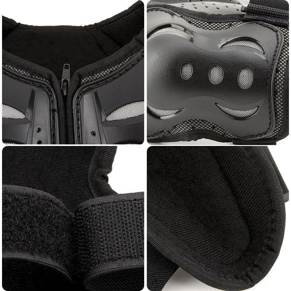 Kids Dirt Bike & Motorcycle Body Armour Set – Protective Vest with Knee & Elbow Pads | Full Riding Gear for Children Ages 6–13 | Black