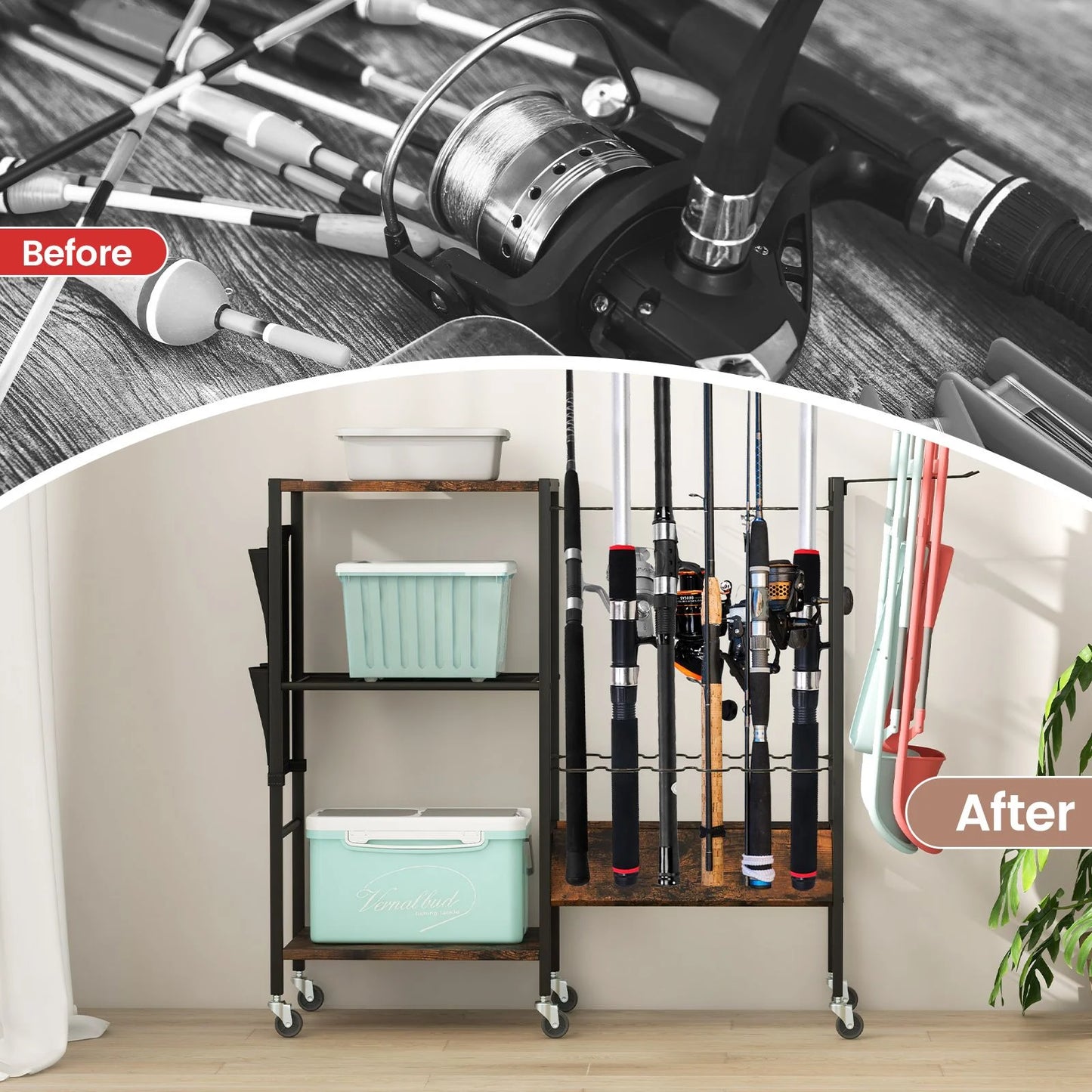 Lockable Universal Wheel Fishing Rod Holder