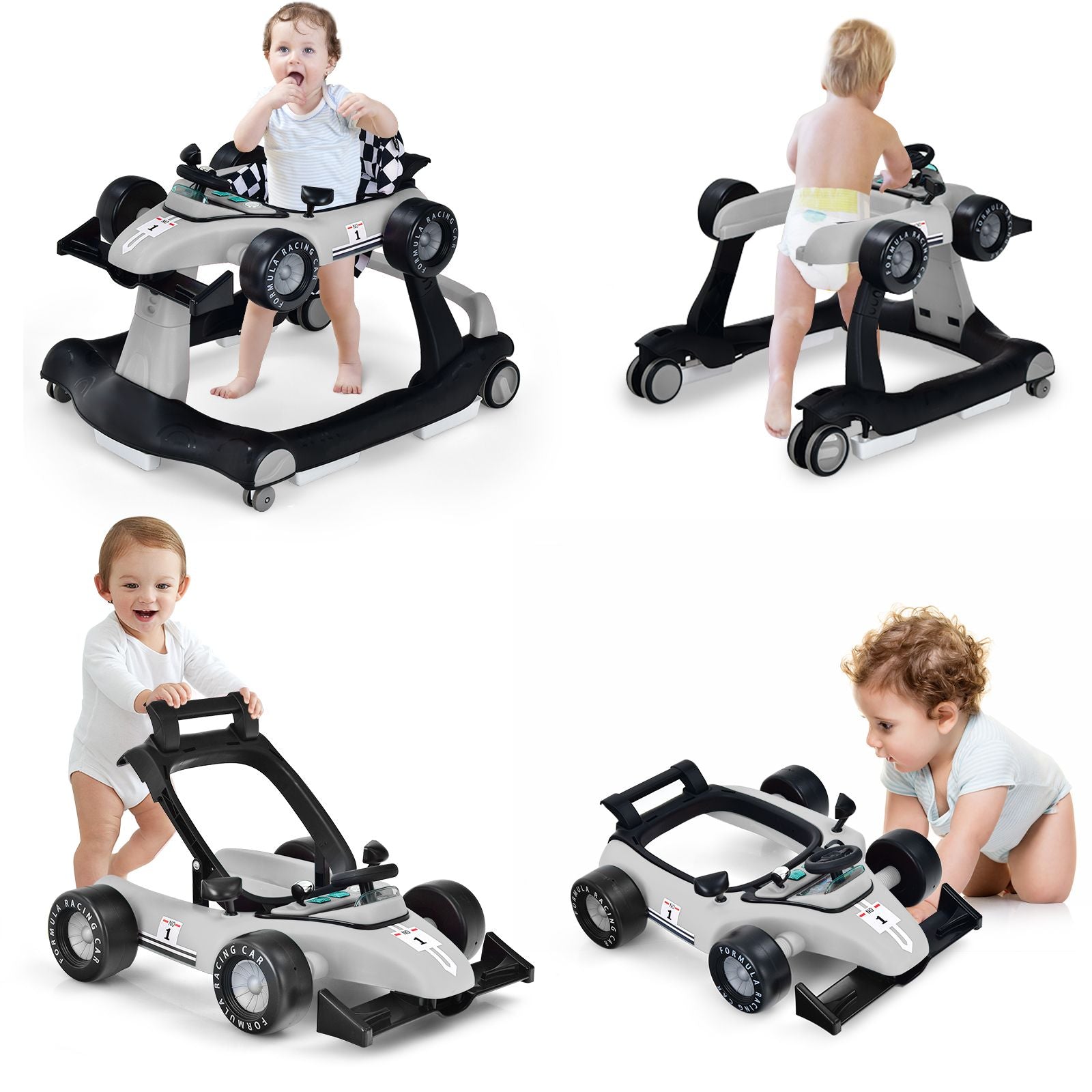 4-in-1 Adjustable Height and Speed Baby Push Walker