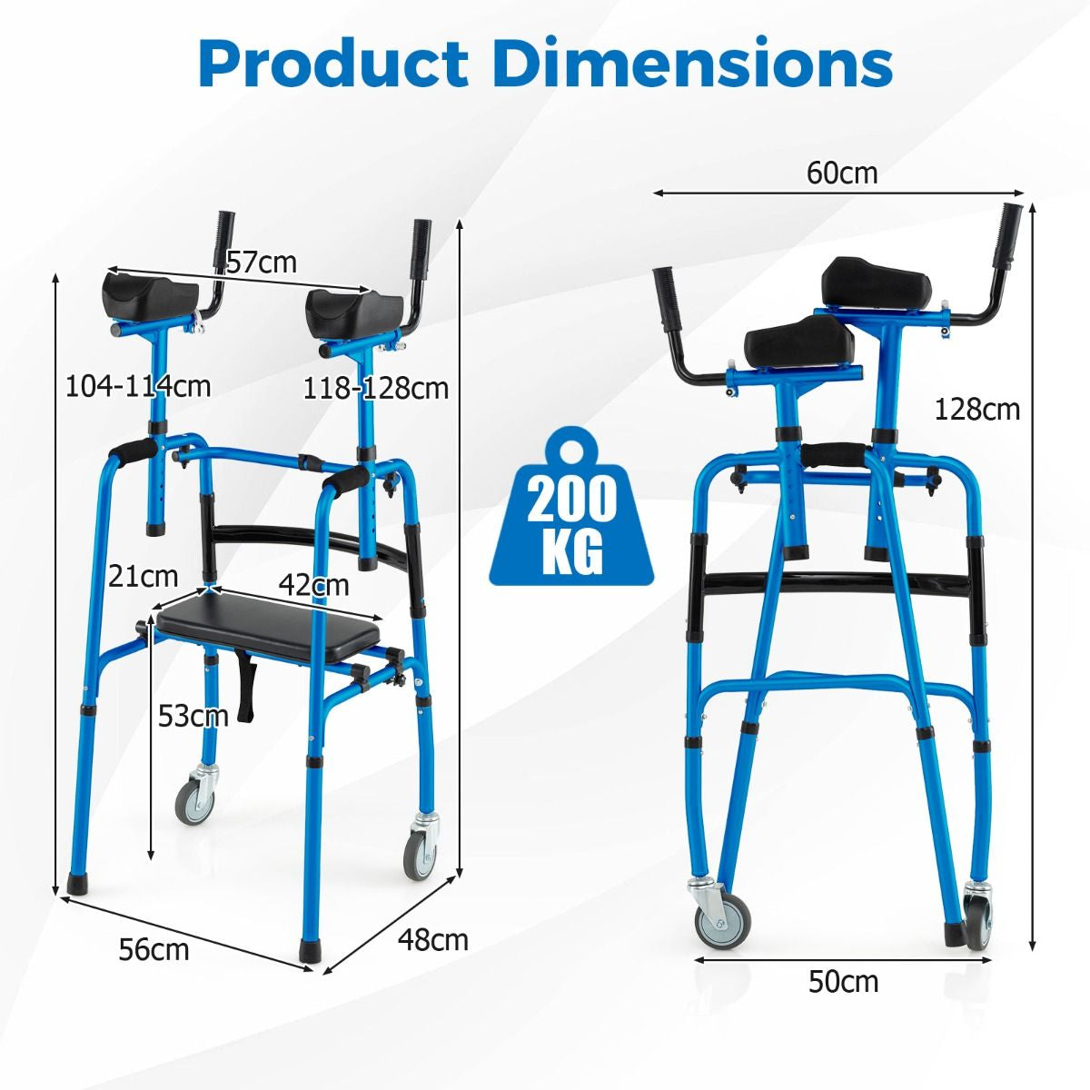 Premium Rolling Walker with Padded Seat and Dual High-Quality Wheels
