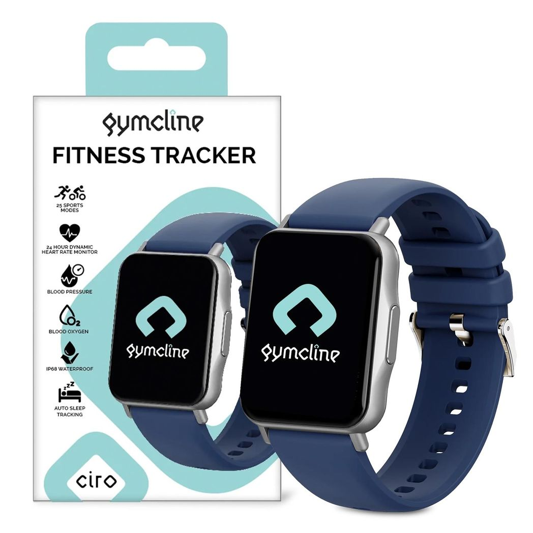 Gymcline Ciro Fitness Tracker with 25 Sports Modes, Heart Rate & IP68 Waterproof – Navy