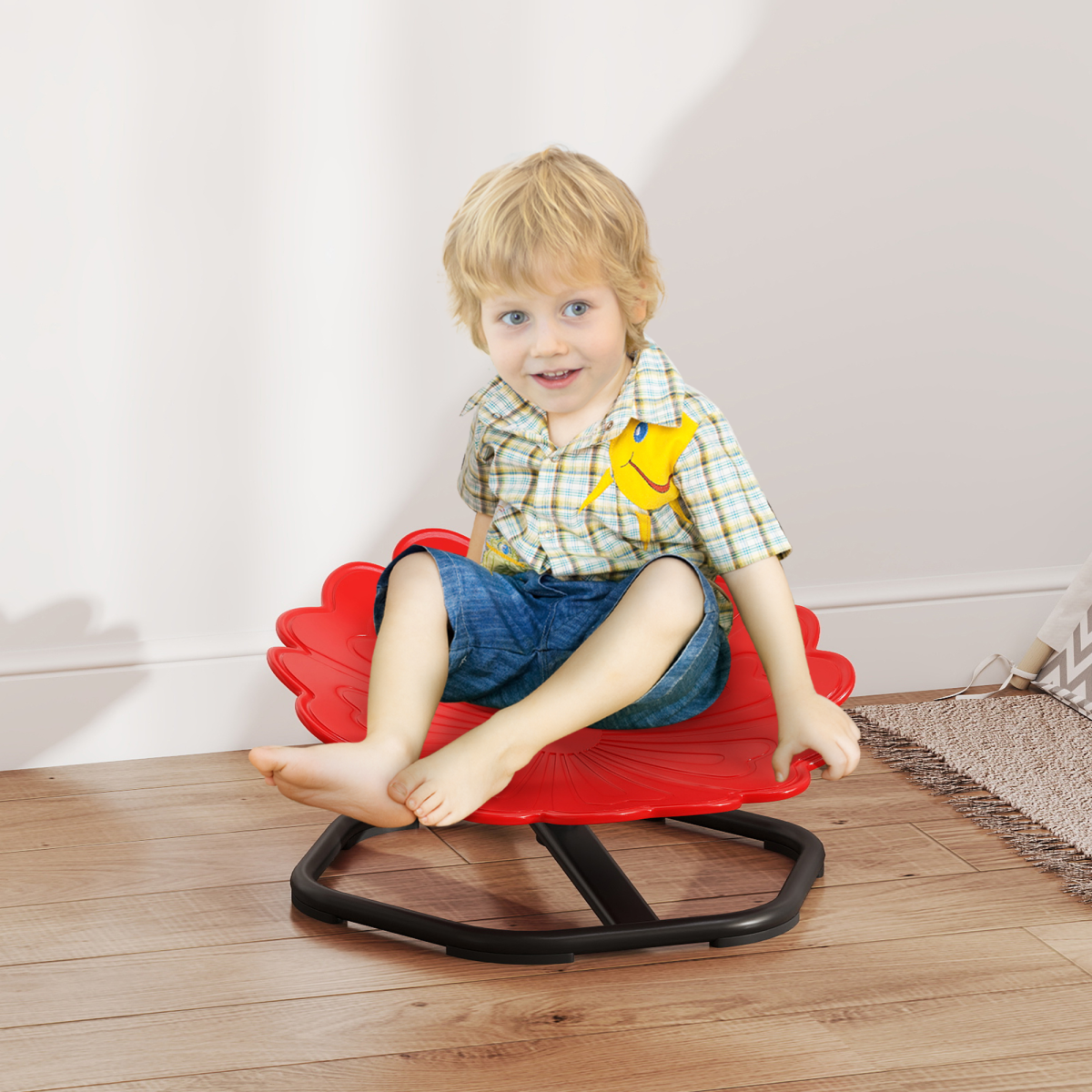 AIYAPLAY Sensory Spinning Chair for Kids – Balance, Coordination & Autism-Friendly Play - Red