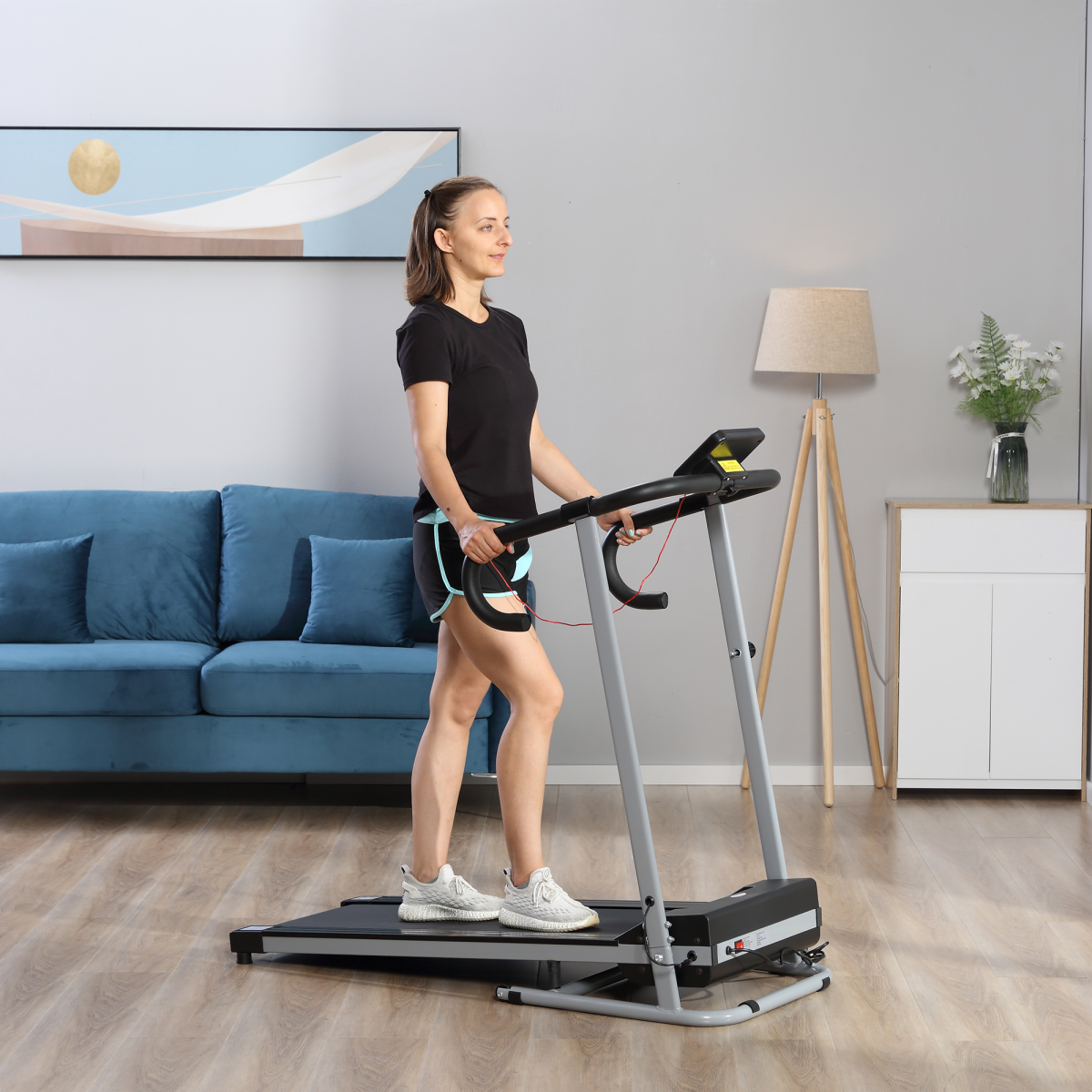 Portable Folding Electric Treadmill - 1.25HP Home Fitness Machine - All Round Fitness