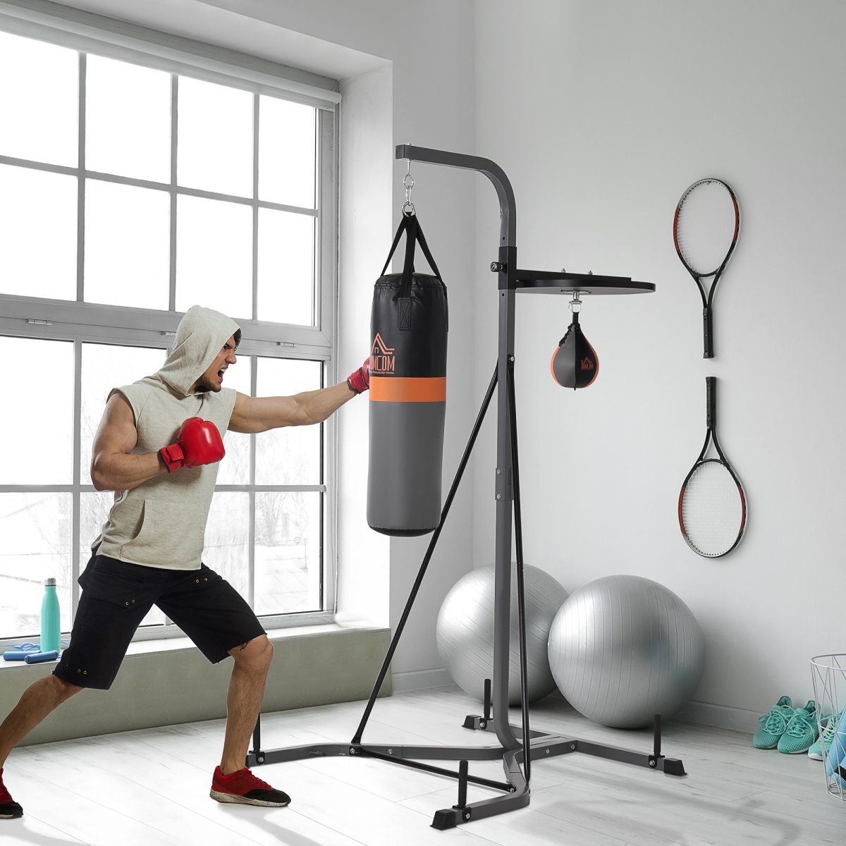 Ultimate Freestanding Punch Bag & Speedball Training Station by HOMCOM - All Round Fitness