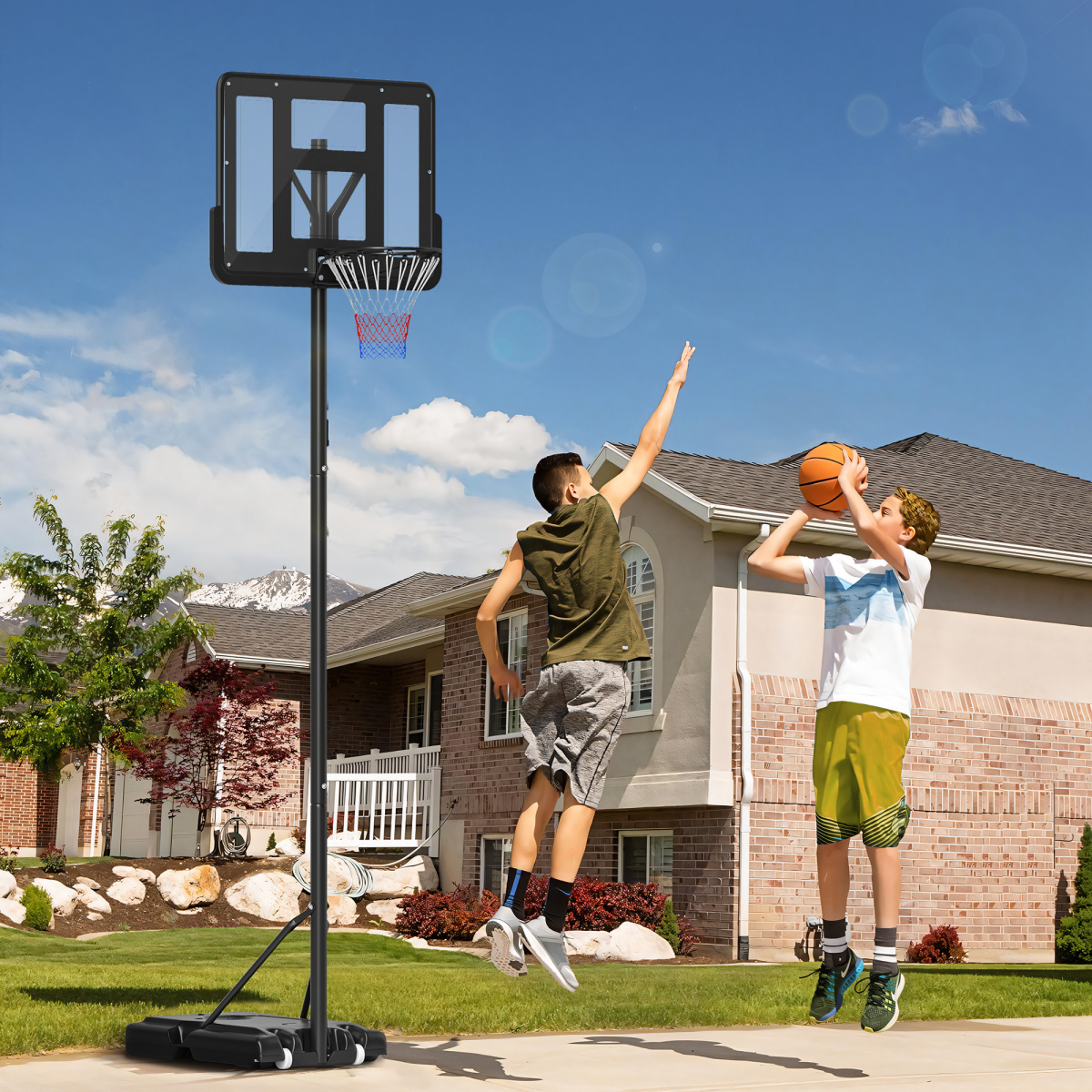 Basketball Hoop Stand – Adjustable 231-305cm with Fillable Base & Wheels