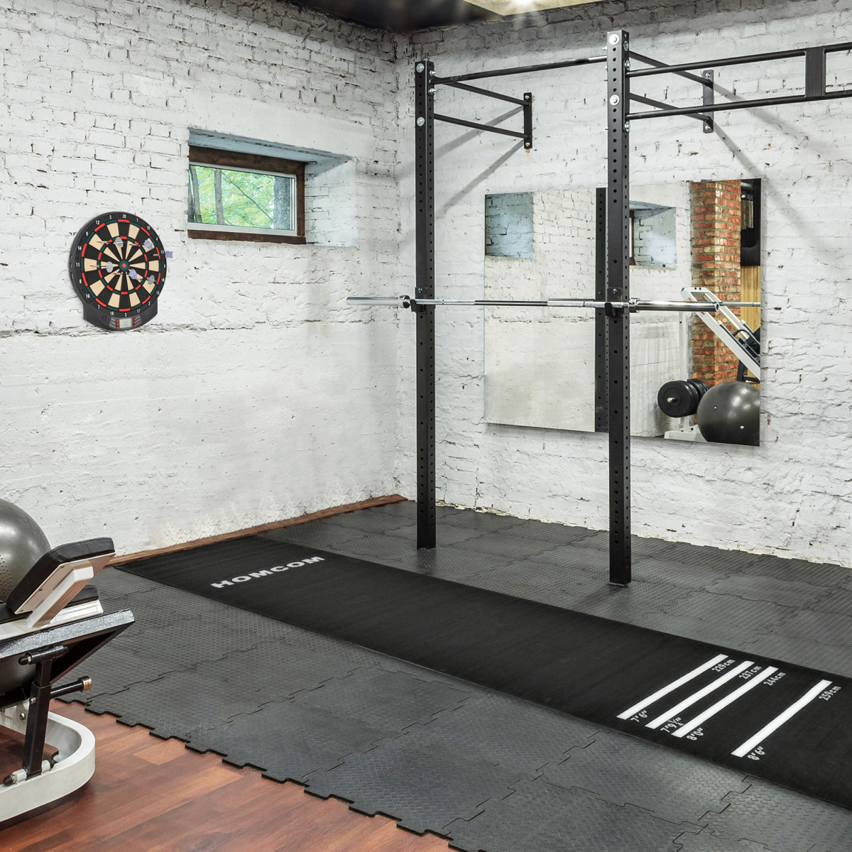 Professional Rubber Darts Mat with 4 Throwing Distances – Pub, Club & Home Use, Black