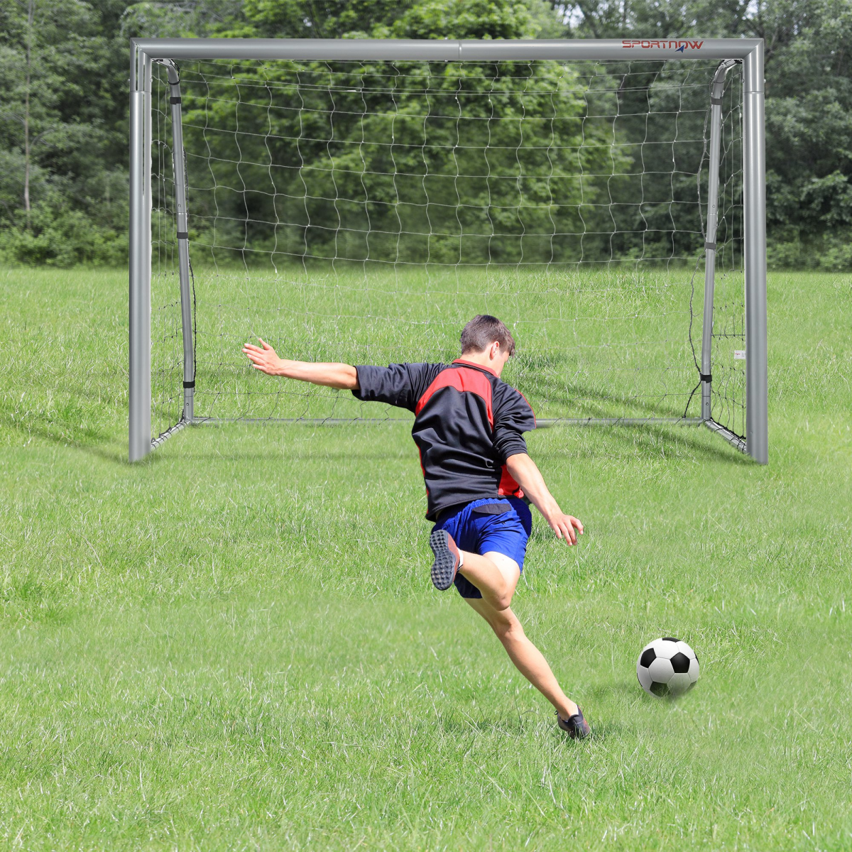 SPORTNOW 8ft x 5ft Football Goal – Easy Setup Training Net for Kids & Adults