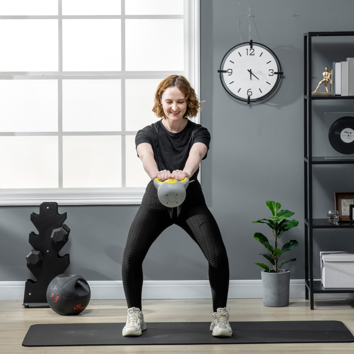 SPORTNOW 4kg Kettlebell: Elevate Your Home Workouts in Yellow & Grey! - All Round Fitness