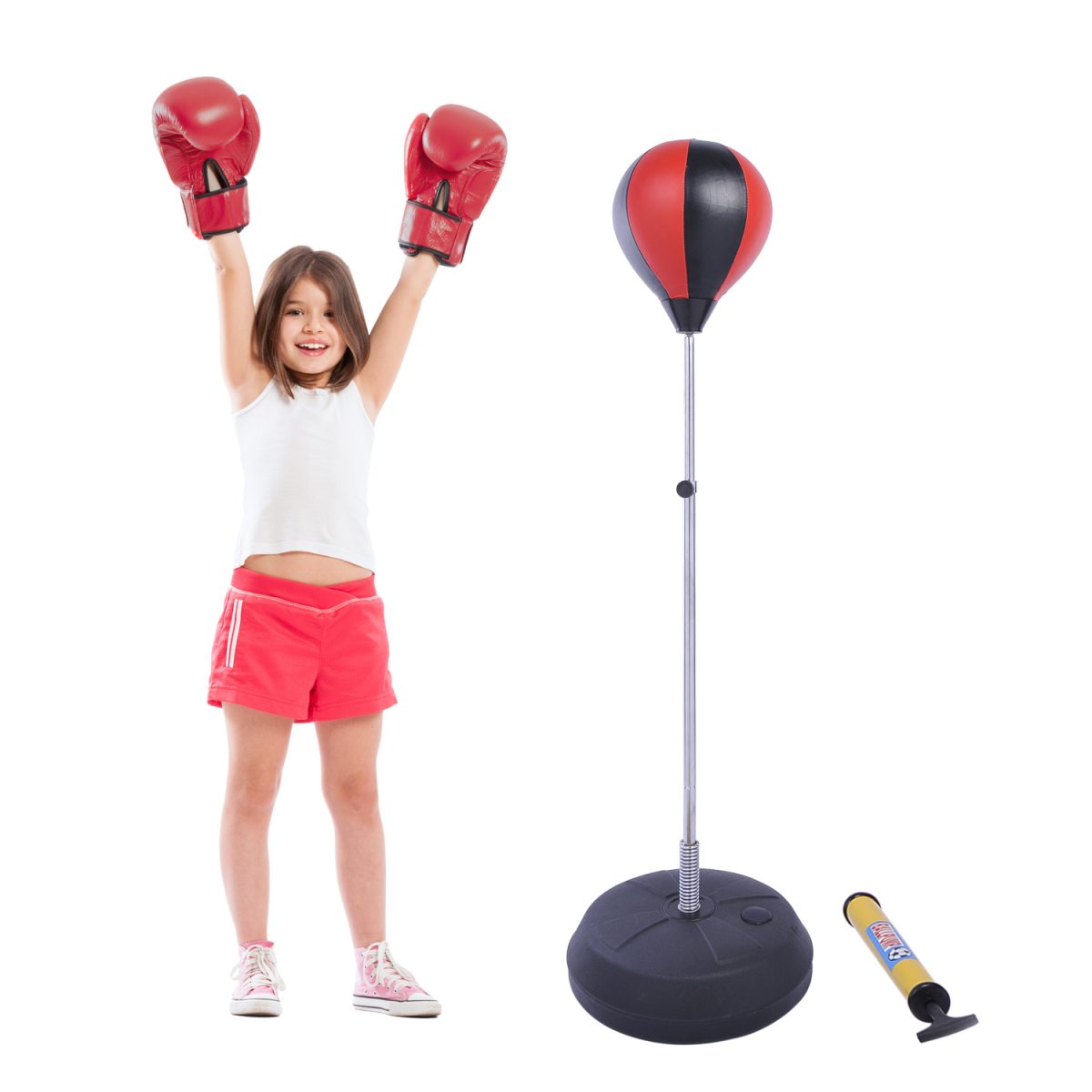 Ultimate Kids Boxing Set: Adjustable Punching Ball & Gloves for Active Play! - All Round Fitness