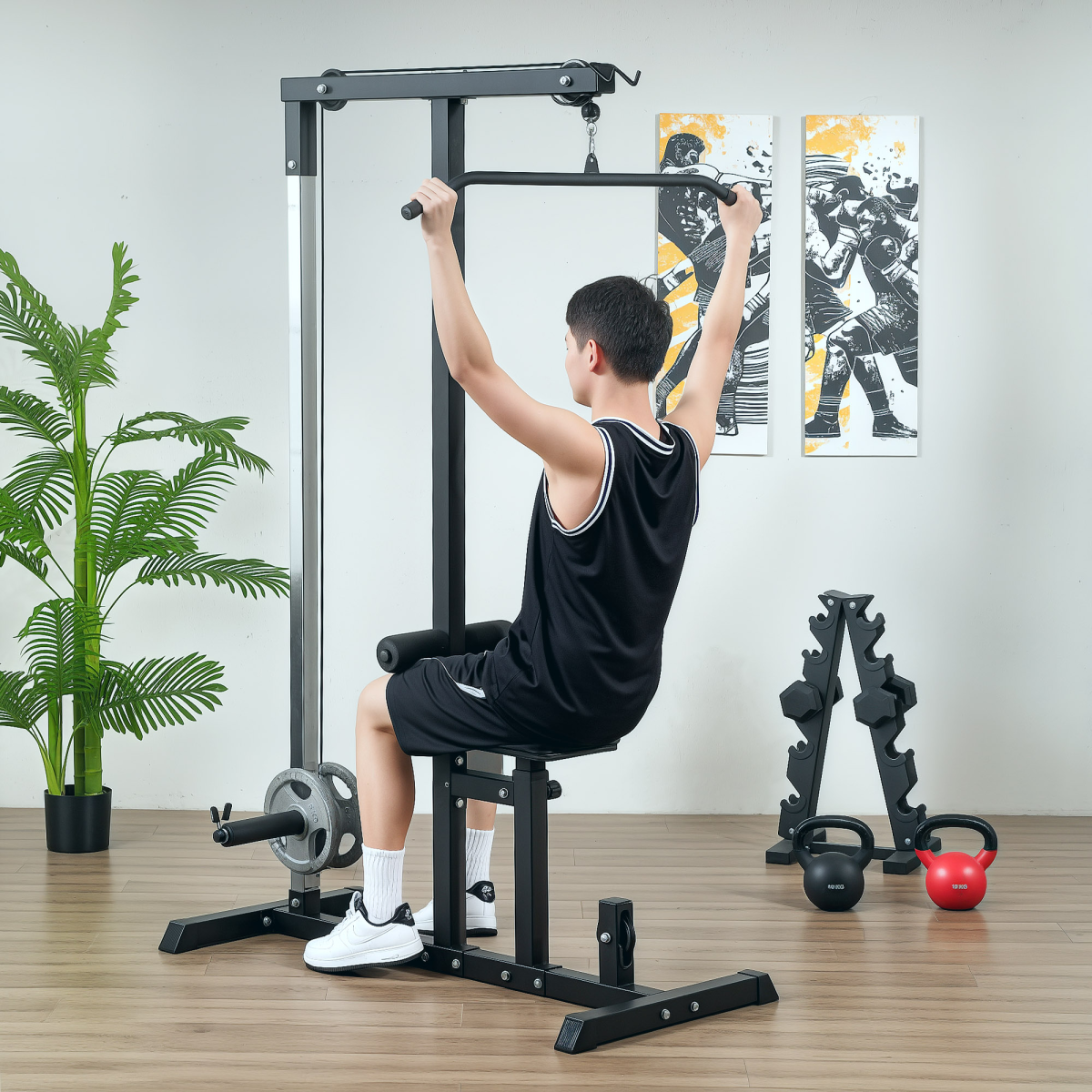 Ultimate Home Gym Power Tower - Adjustable Pulldown Machine for Total Upper Body Workout - All Round Fitness