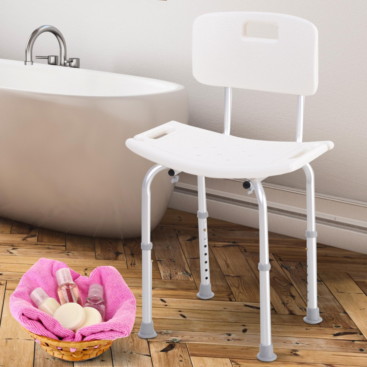 Adjustable Bath Chair for Safety - Durable Shower Seat for Elderly & Disabled - All Round Fitness