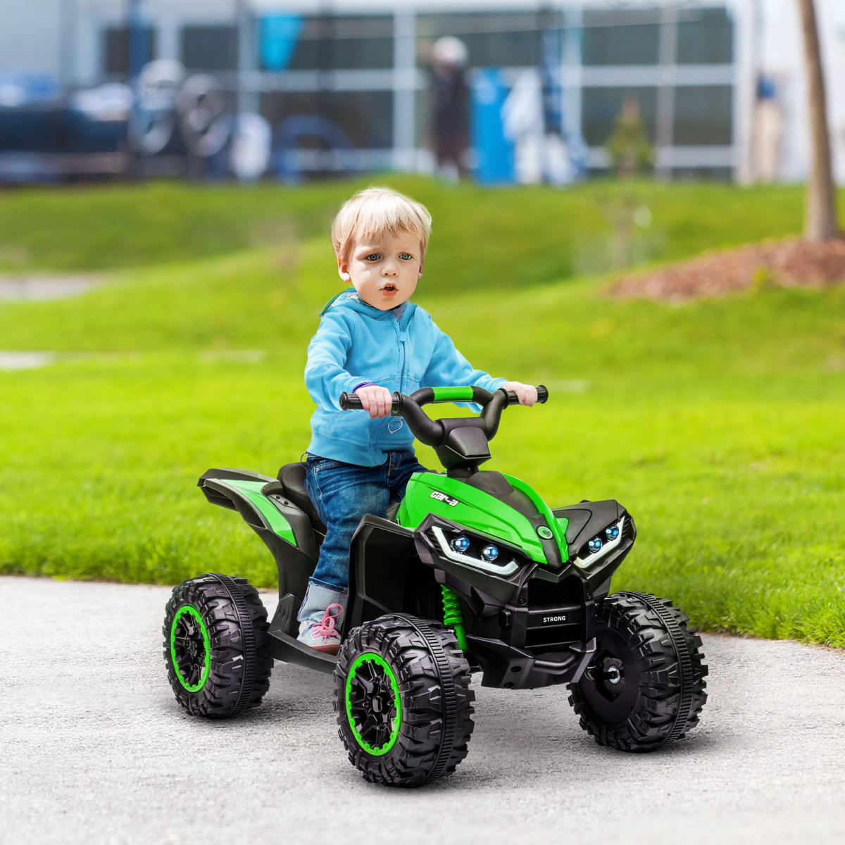 12V Electric Quad Bike for Kids Ride-On ATV Toy with Lights & Music – Ages 3-5 (Green)