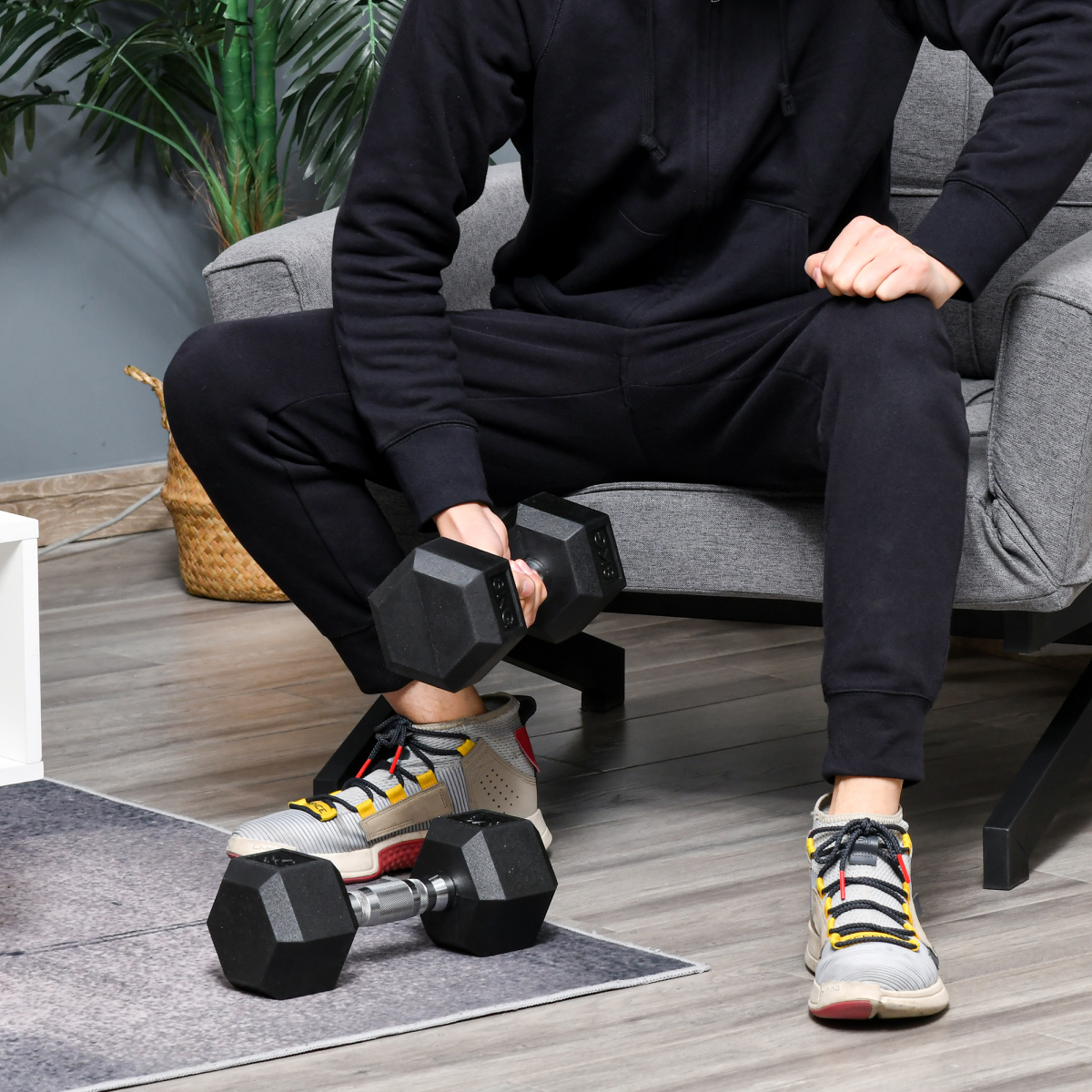 Ultimate Hexagonal Dumbbell Set - 2x8kg for Home & Office Workouts - All Round Fitness