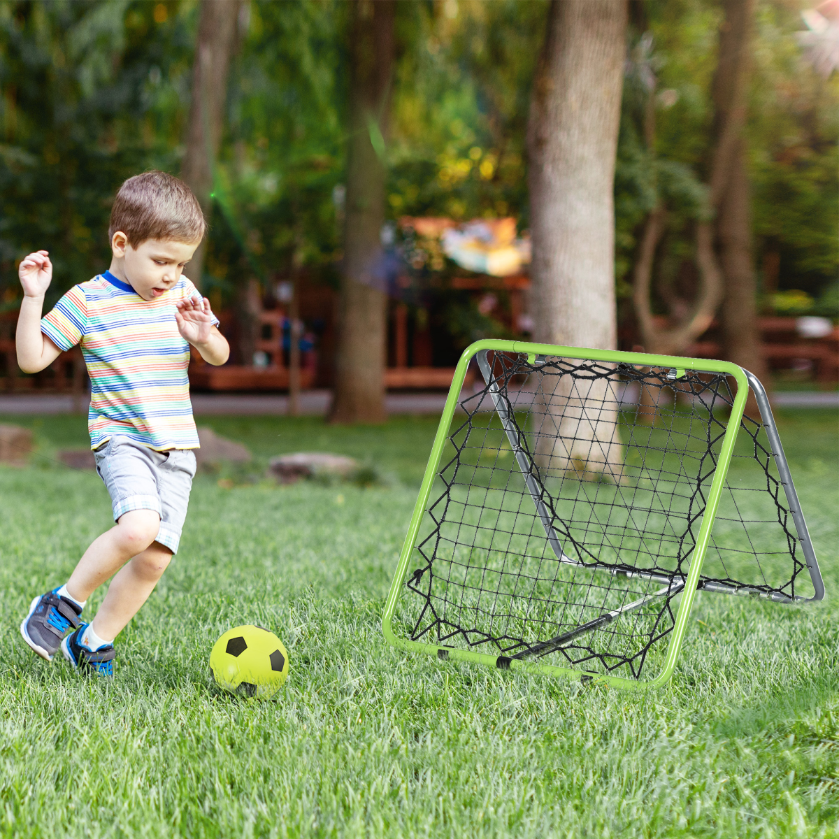 Adjustable Duo Rebounder Net Training Set for Football & Baseball Skills - All Round Fitness