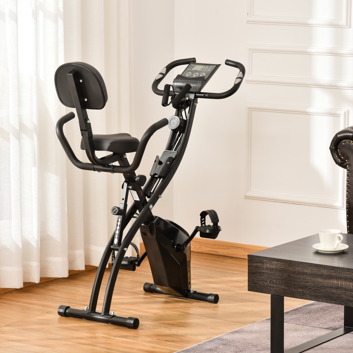 Versatile 2-in-1 Upright & Recumbent Bike with 8 Resistance Levels & Pulse Monitor - All Round Fitness