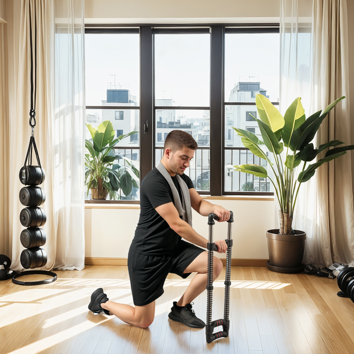 Adjustable Chest Expander – 10-50kg Resistance Strength Training for Men & Women