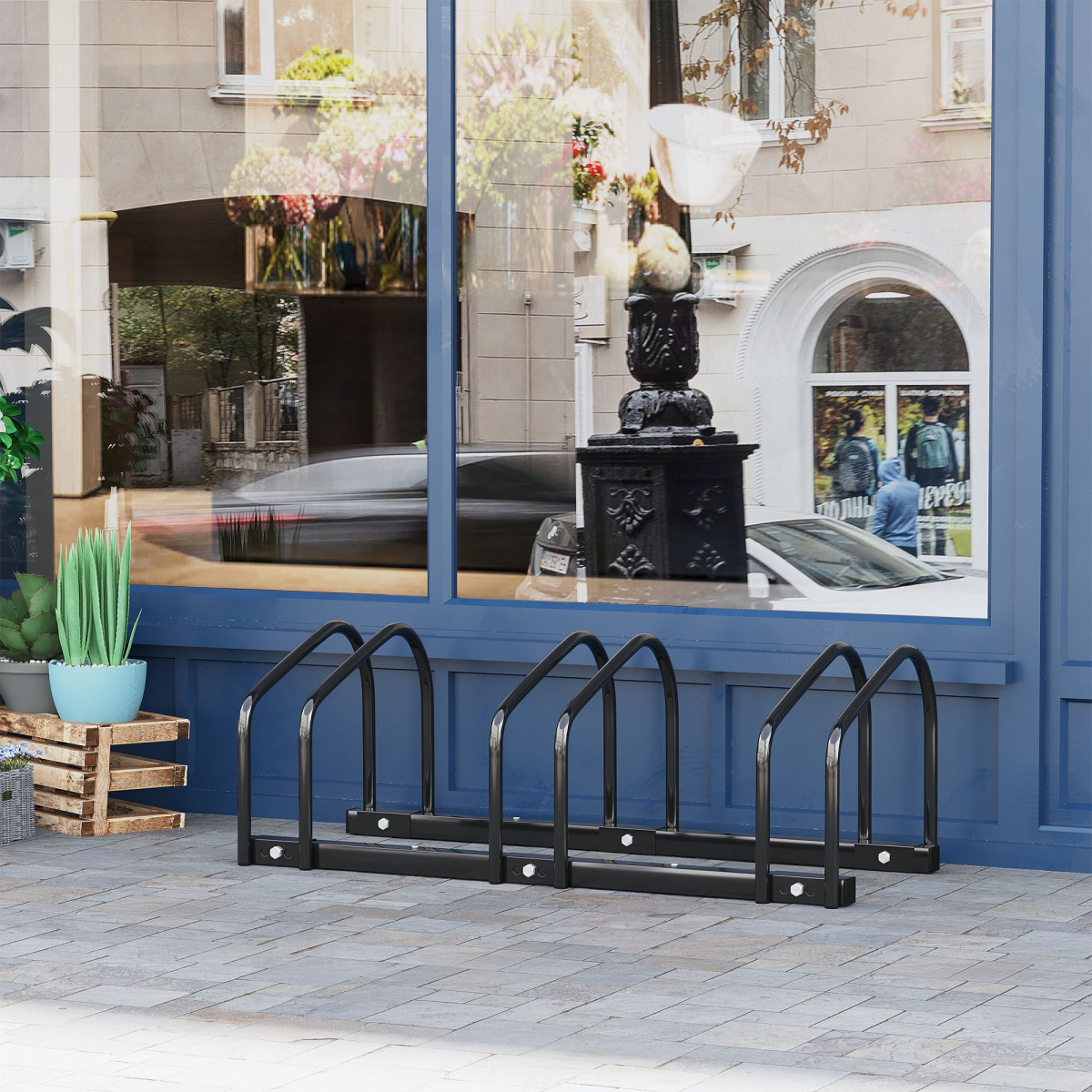 Secure 3-Bike Parking Rack - Durable Locking Stand for Home & Garden - All Round Fitness