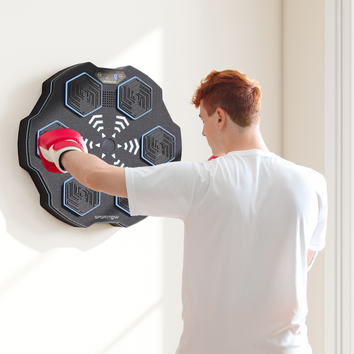Music Boxing Machine with Bluetooth, LED Lights & Punch Tracking – Wall-Mounted Training Pad