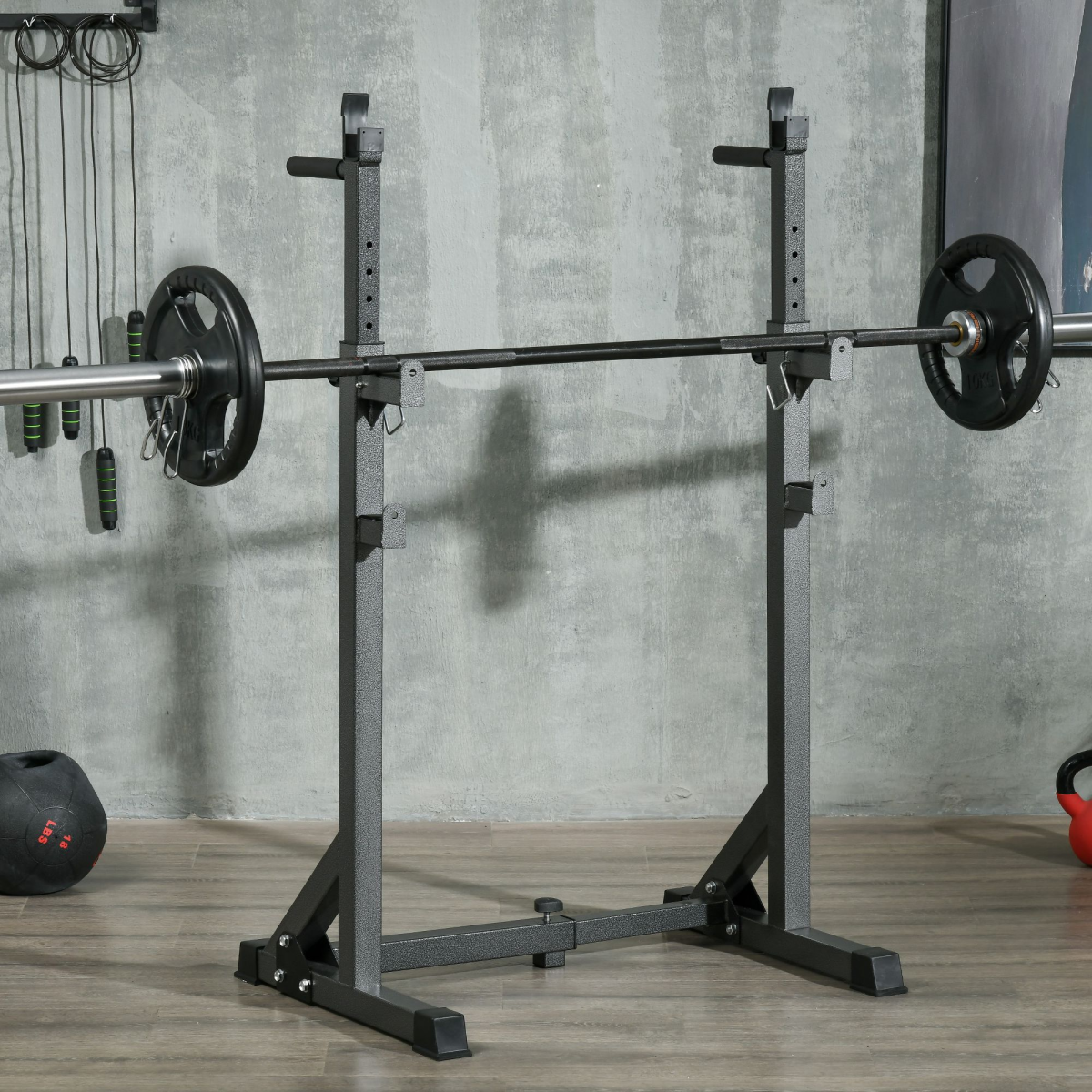SPORTNOW Adjustable Heavy Duty Squat Rack - Ultimate Home Gym Companion! - All Round Fitness