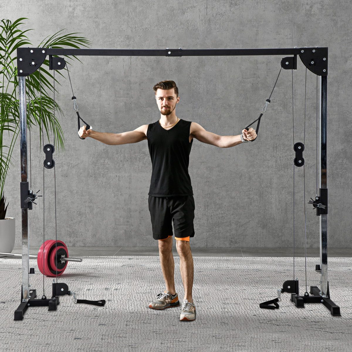 Cable Crossover Machine – Adjustable Pulley System for Full Body Strength Training
