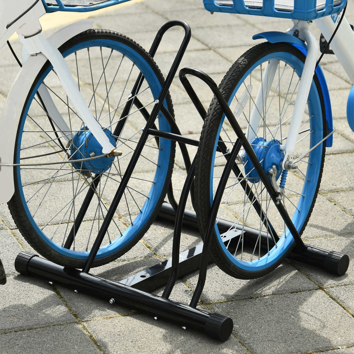 Versatile Reversible Steel Bike Rack with Protective Foot Caps - HOMCOM - All Round Fitness