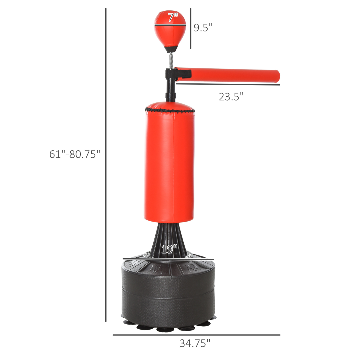 Freestanding Boxing Bag with Reflex Arm, Speedball & Gloves – Adjustable Training Station