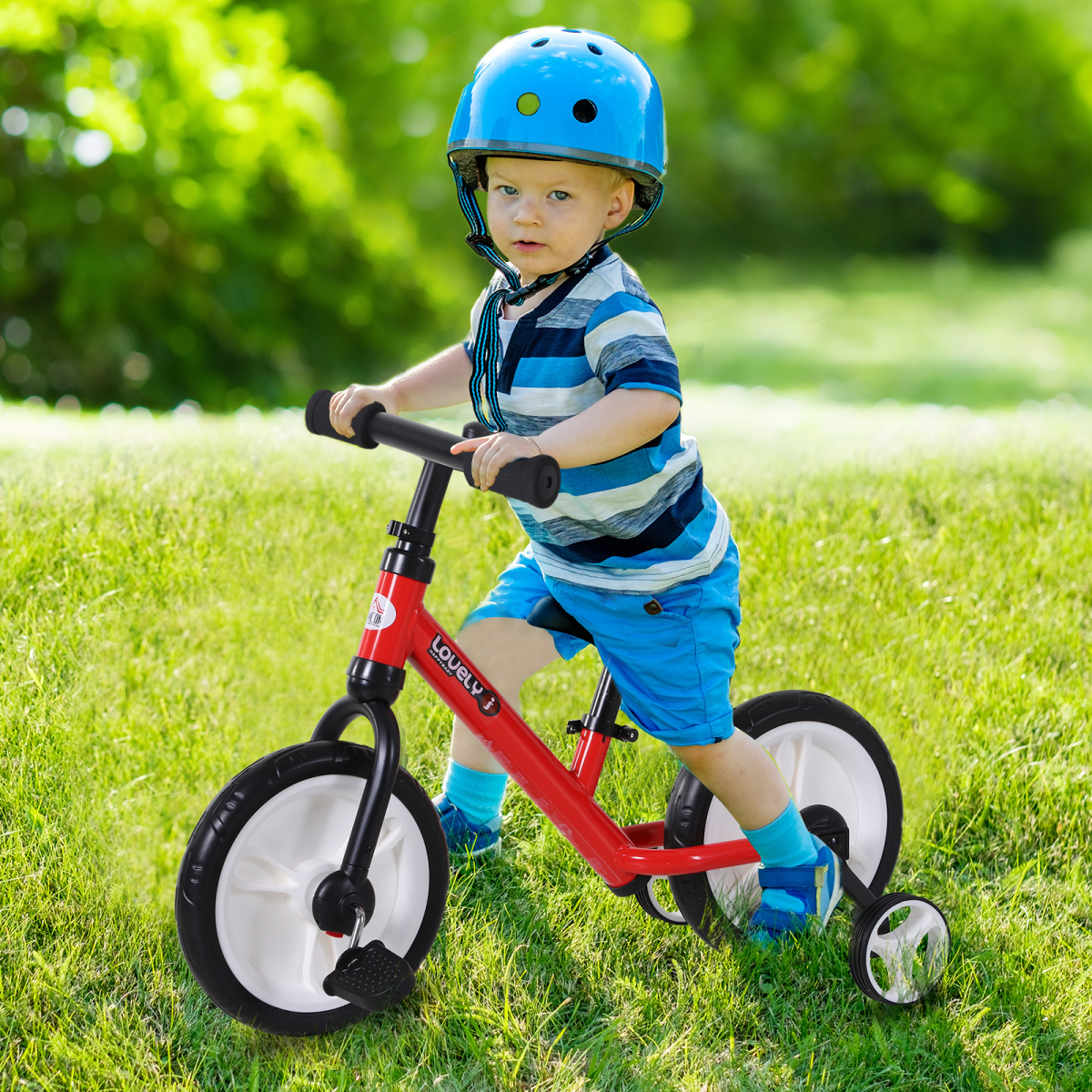 Red Kids Balance Bike with Stabilizers - Perfect for 2-5 Year Olds by HOMCOM - All Round Fitness