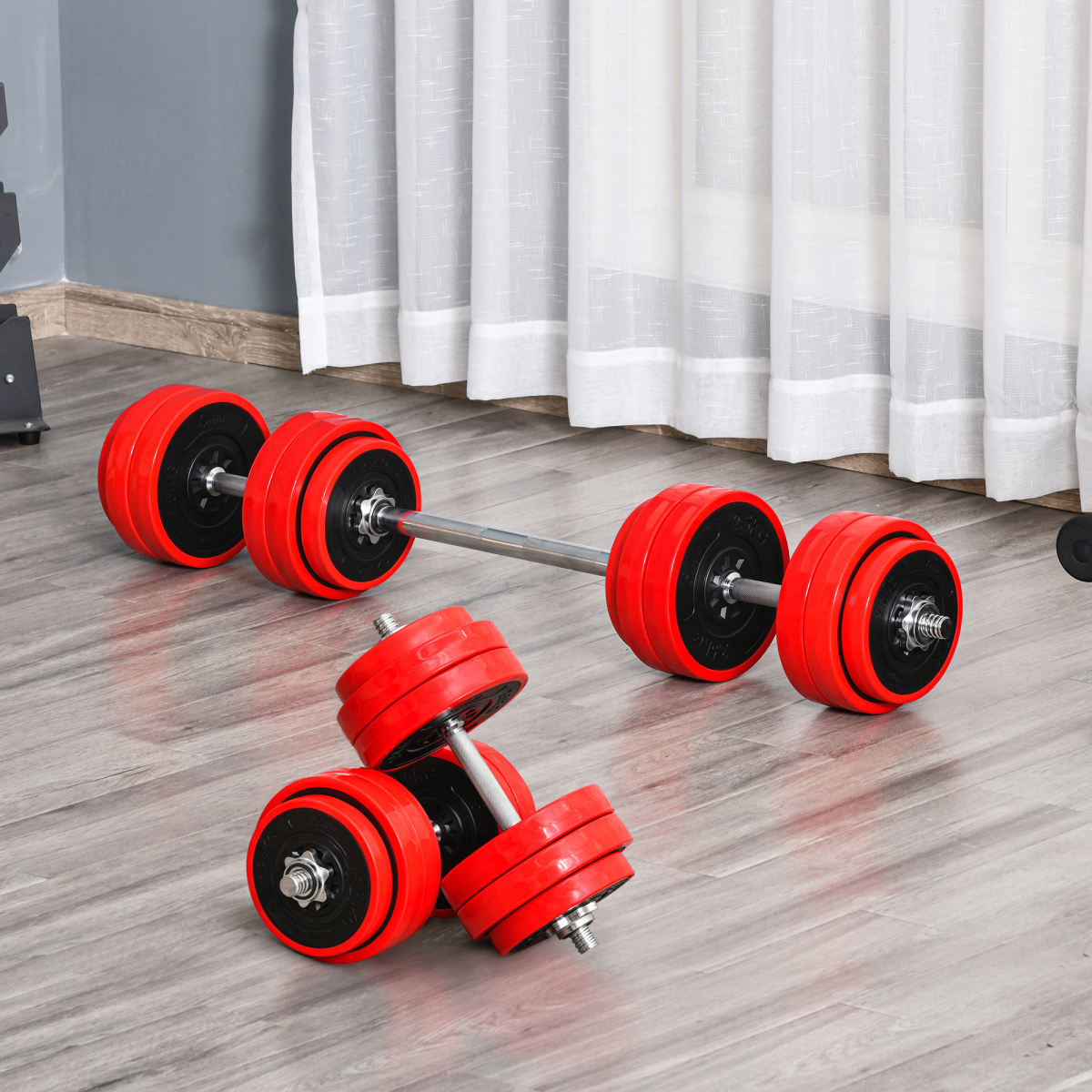 Versatile 30KG Adjustable Barbell & Dumbbell Set for Home Fitness Training - All Round Fitness