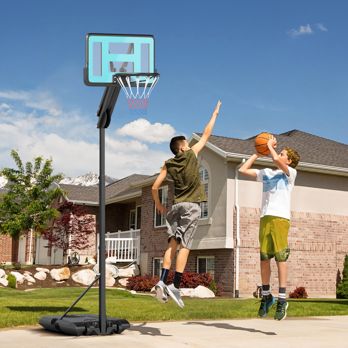 Portable Basketball Hoop – Adjustable 146-236cm with Fillable Base & Wheels