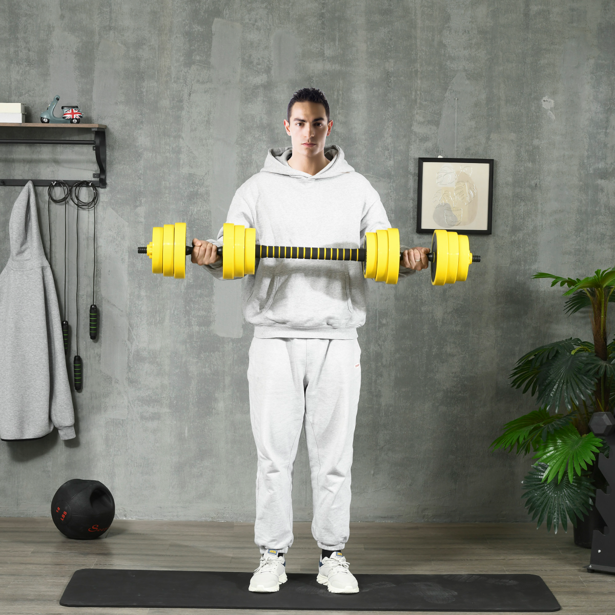 Versatile 30KG Barbell & Dumbbell Set - Home Gym Essential by HOMCOM - All Round Fitness