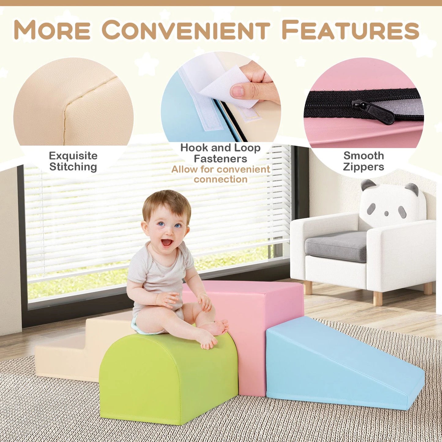 Infant and Toddler Climbing and Crawling Foam Block Play Set