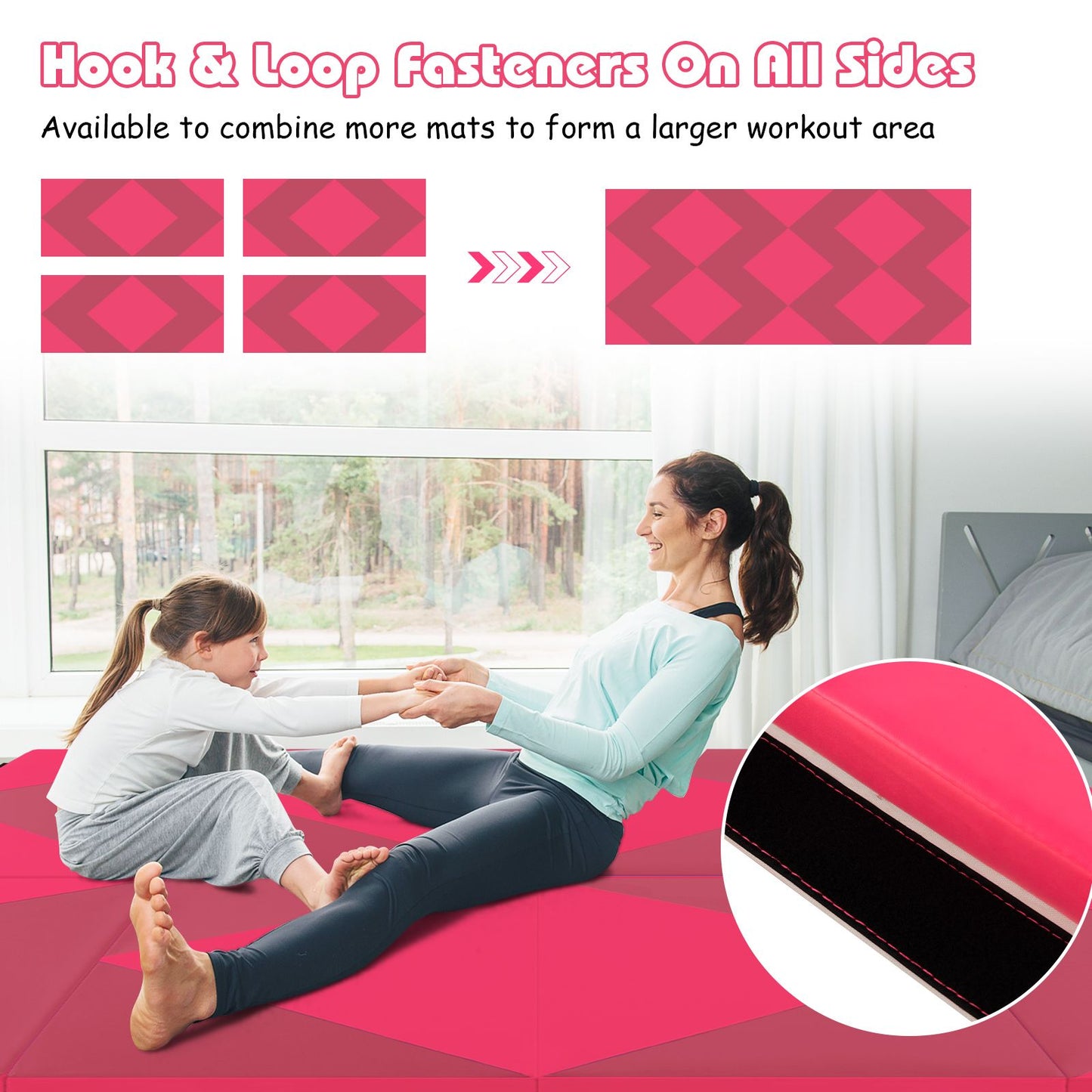 240 cm PU Leather Folding Gymnastics Mat
