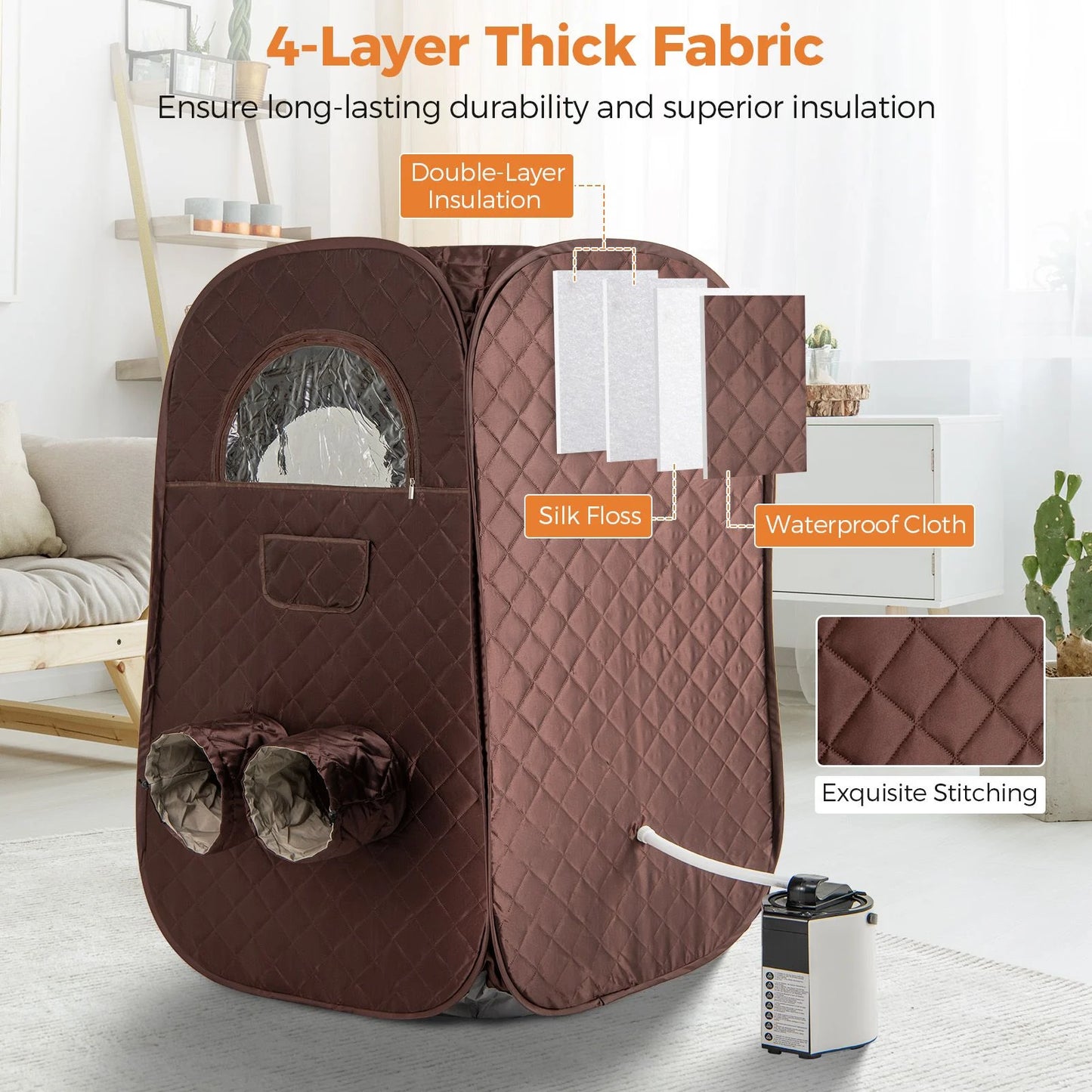 Portable Steam Sauna Tent with 1000W Steam Generator and Chair, 3L Capacity