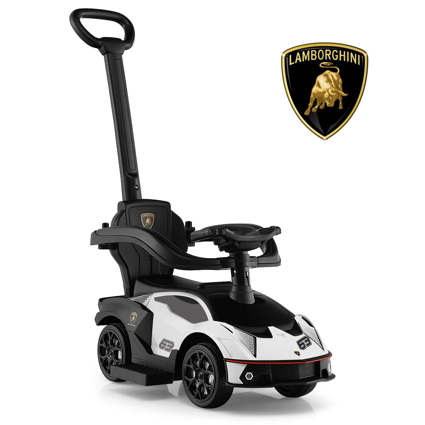 Licensed Lamborghini Ride-On Car for Kids with Push Handle