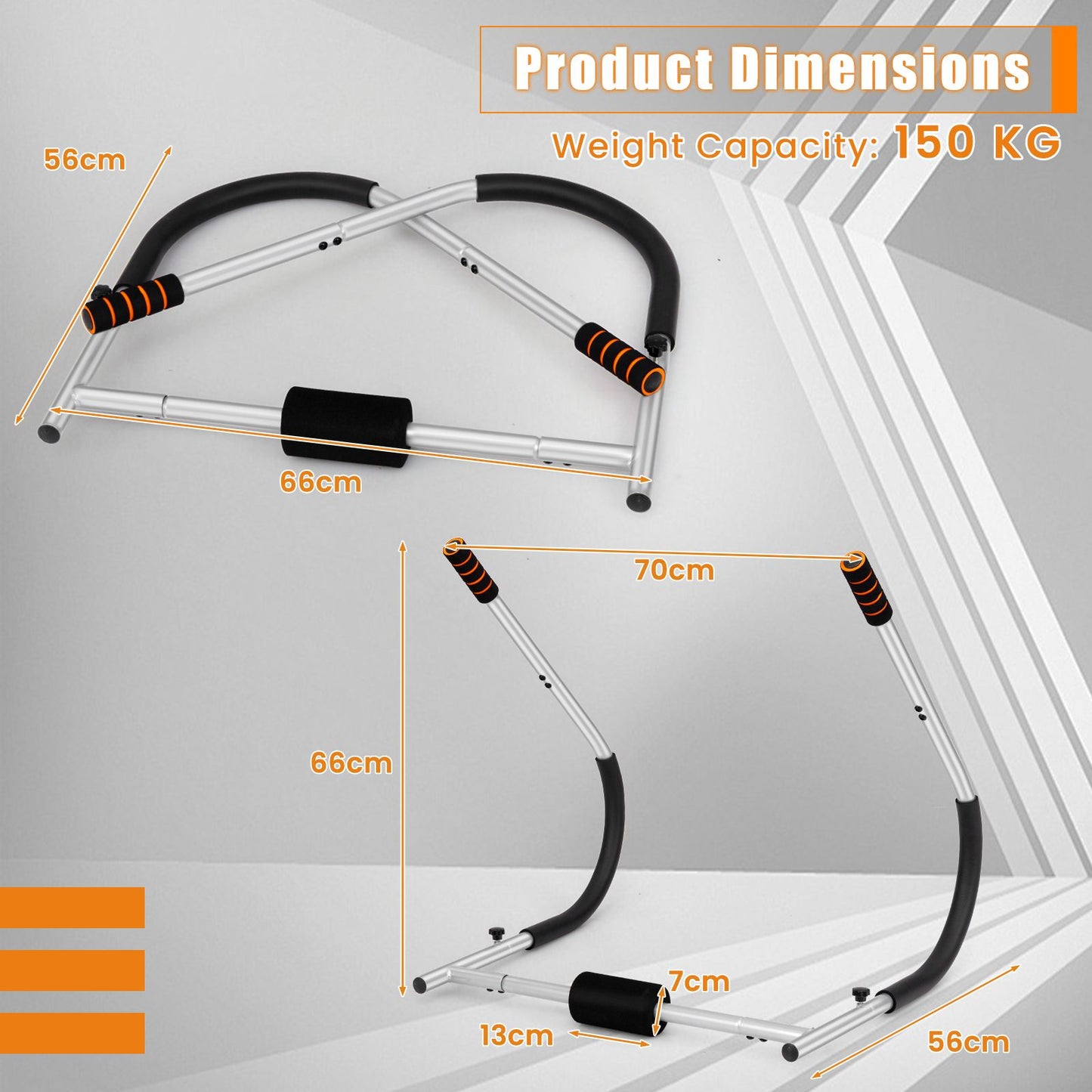 Foldable Ab Trainer with Padded Headrest and Handles for Whole Body Workout