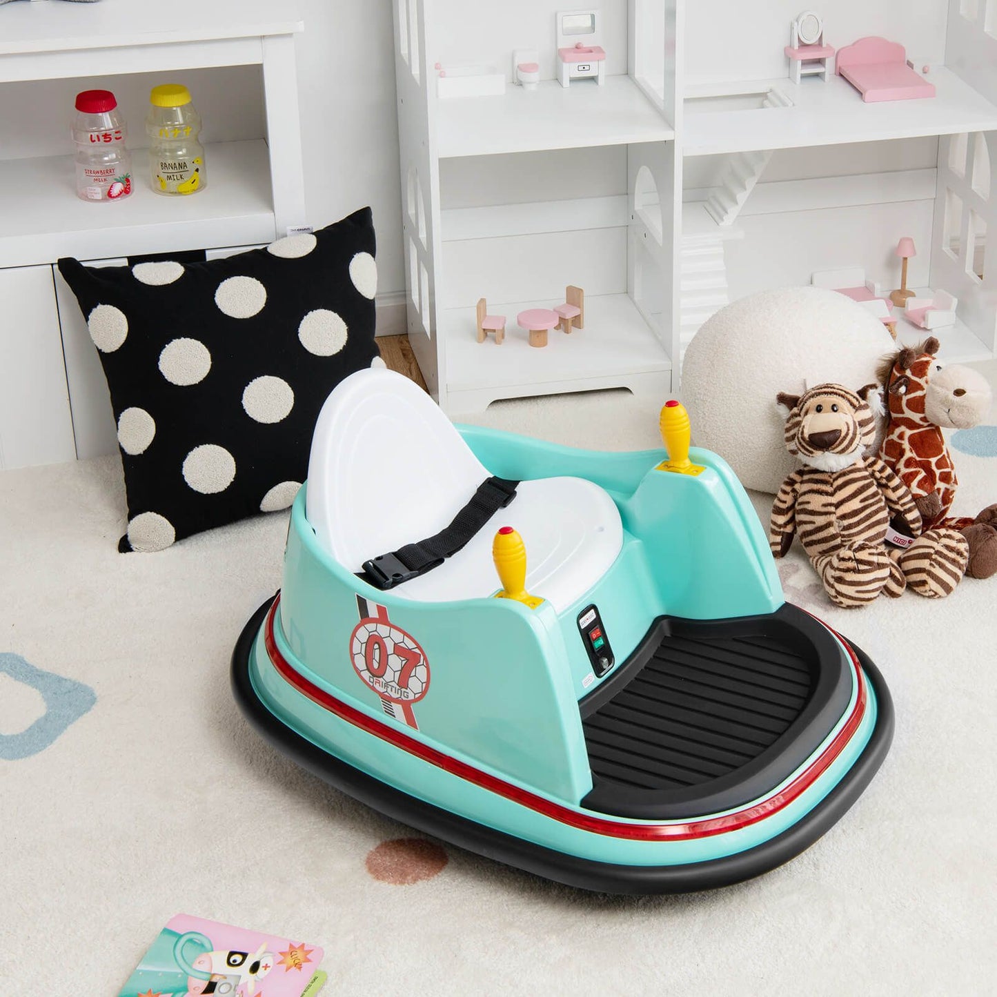 Children's Ride-On Bumper Car with Vibrant Flashing Lights and Music