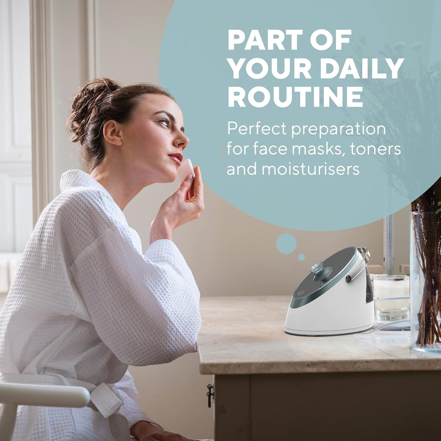  Nano Facial Steamer | Portable Nano Mist Face Steamer with Adjustable Nozzle, 43°C Steam & Detachable Water Tank for Deep Cleansing, Hydration & Glowing Skin