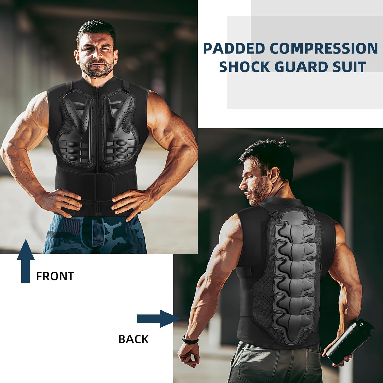 Motorcycle Body Armour Vest | Adult Chest, Back & Spine Protector | Lightweight Motocross & Skiing Protective Gear