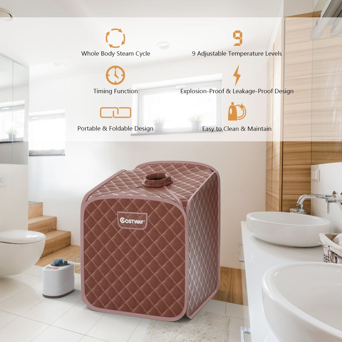 Portable Steam Sauna Spa - Adjustable Temperature Private Sauna Tent