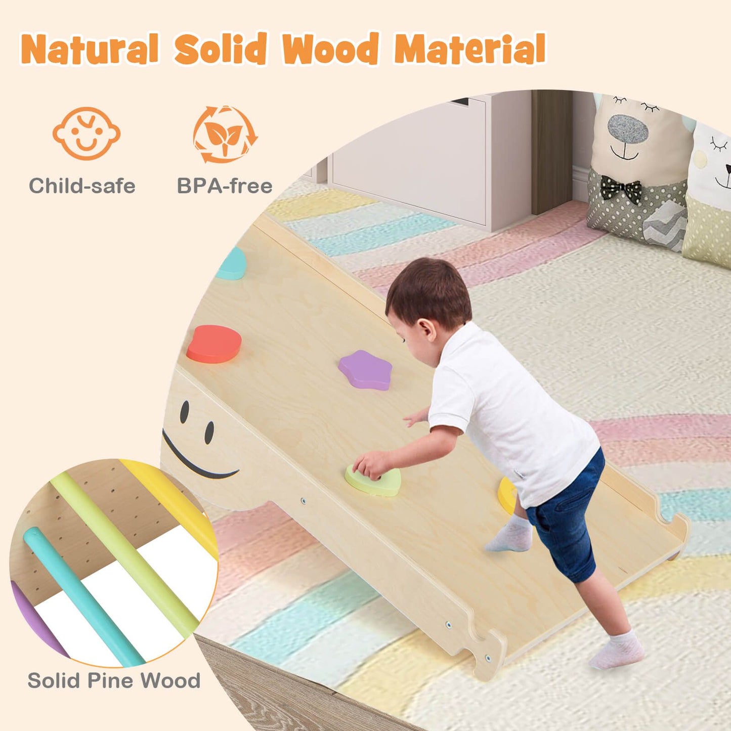 6-in-1 Wooden Indoor Climbing Toy for Kids | Slide, Ramp, Seesaw, Ladder & Convertible Step Stool