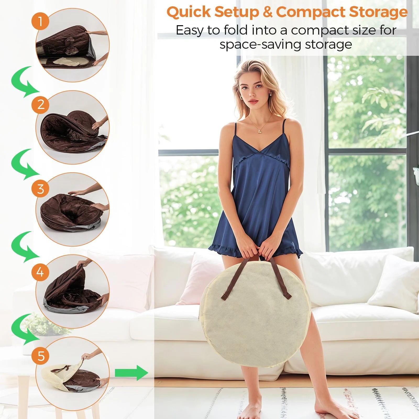 Portable Steam Sauna Tent with 1000W Steam Generator and Chair, 3L Capacity