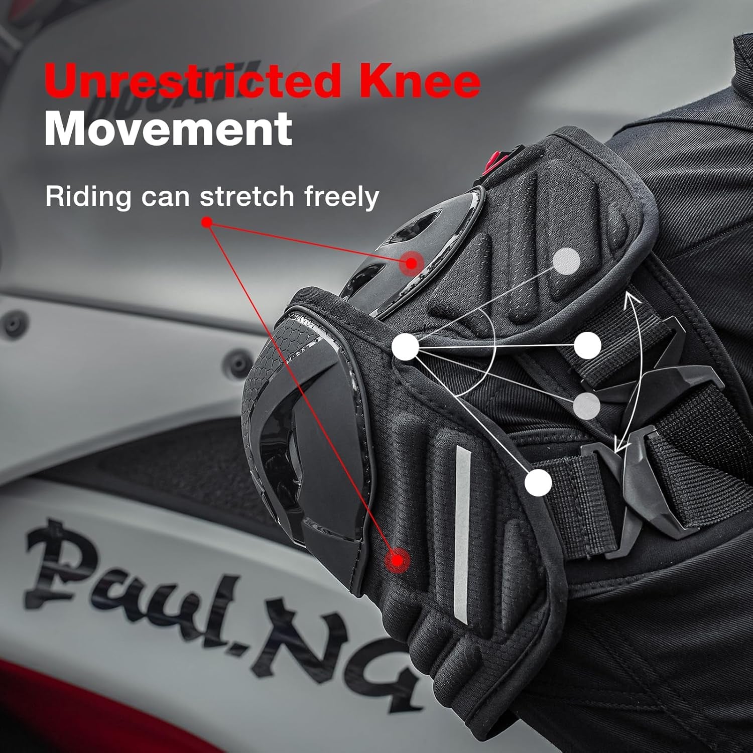 CE Level 1 Motorbike Knee Pads for Adults – Multi-Sport TPU Shell Protective Gear for Motocross, E-Bike, Skateboarding, Roller Skating, Scooter & MTB