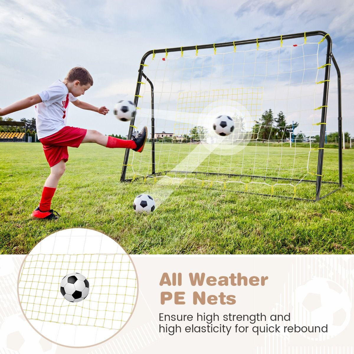 2-in-1 Soccer Rebounder and Goal for Children Aged 6 and Above