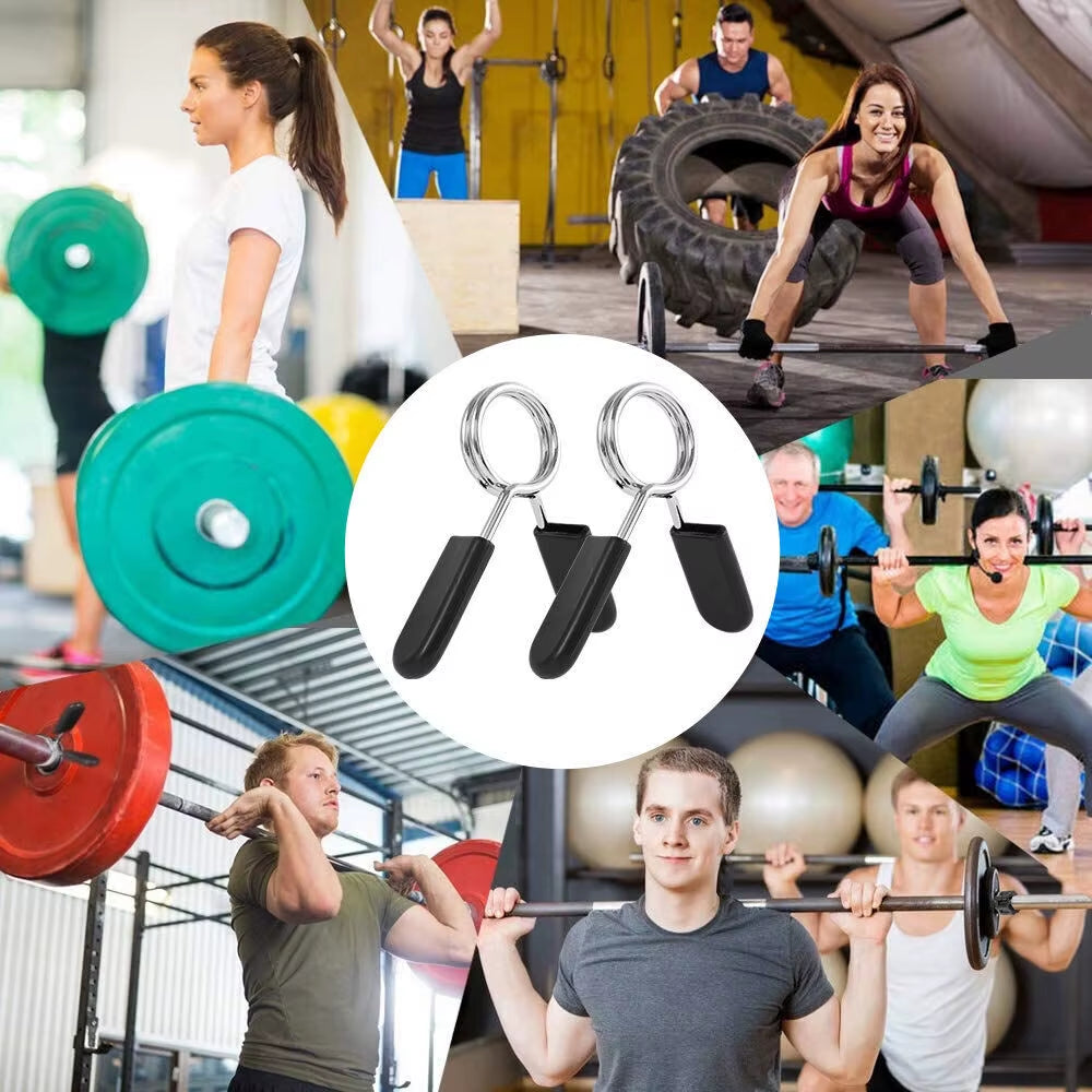 2PCS 25Mm Barbell Bar Clamp Spring Collar Clips Gym Weight Dumbbell Lock Lift