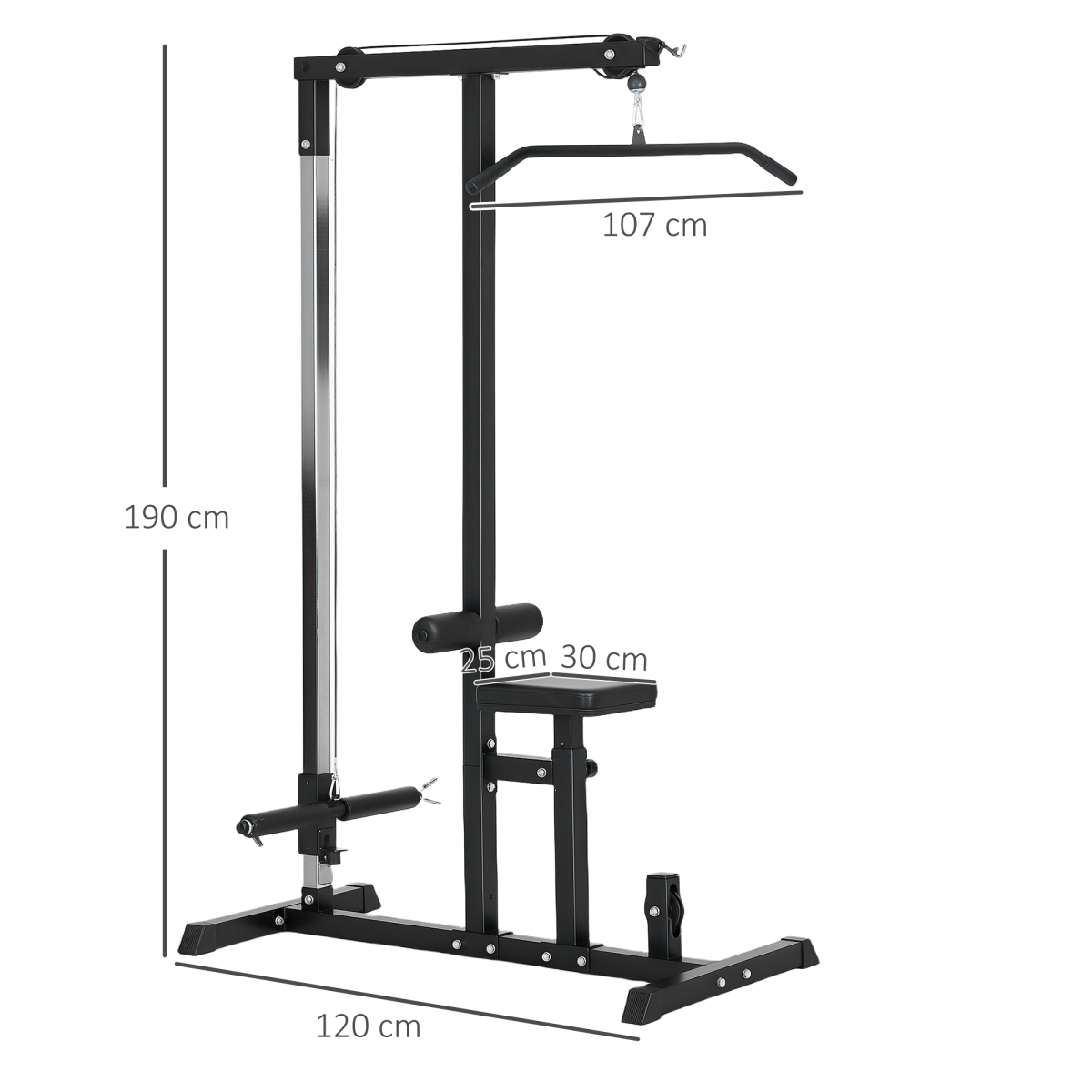 Ultimate Home Gym Power Tower - Adjustable Pulldown Machine for Total Upper Body Workout - All Round Fitness