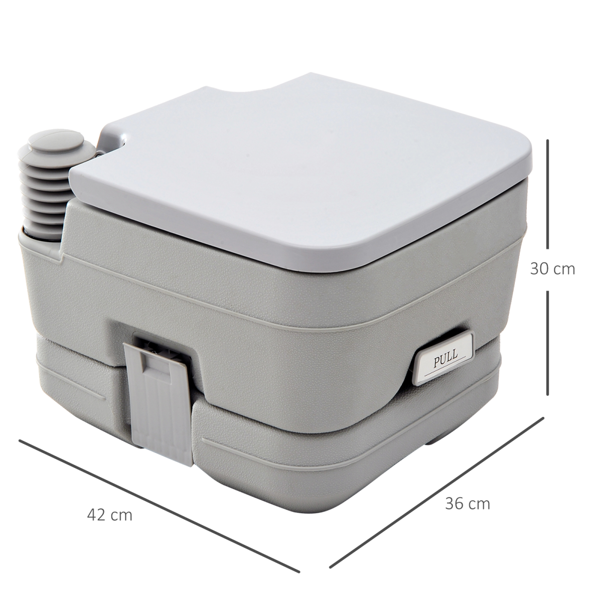 10L Portable Camping Toilet with Dual Detachable Tanks, Grey